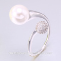 2018 ZheFan white pearl and round engagement ring and White CZ